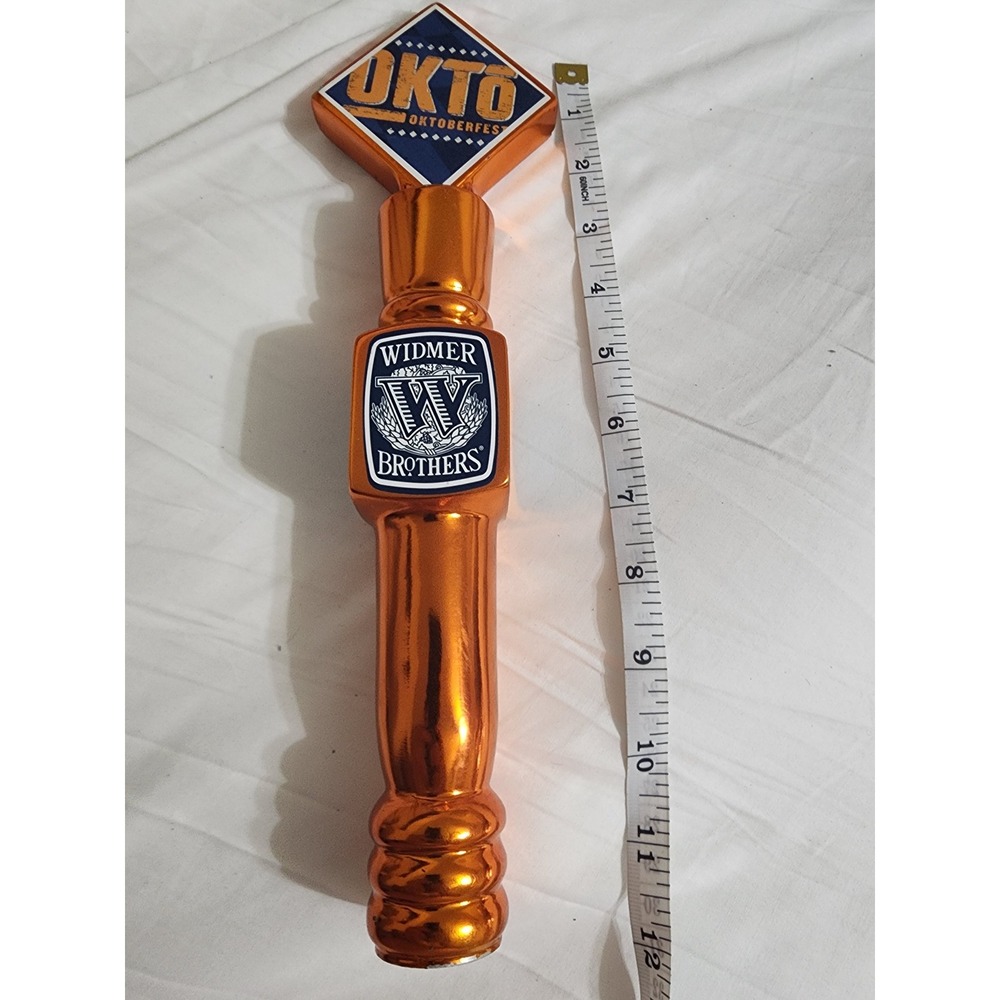 Widmer Brothers OKTO Oktoberfest Beer Tap Hand Metallic Orange 11.5 Inch Barware